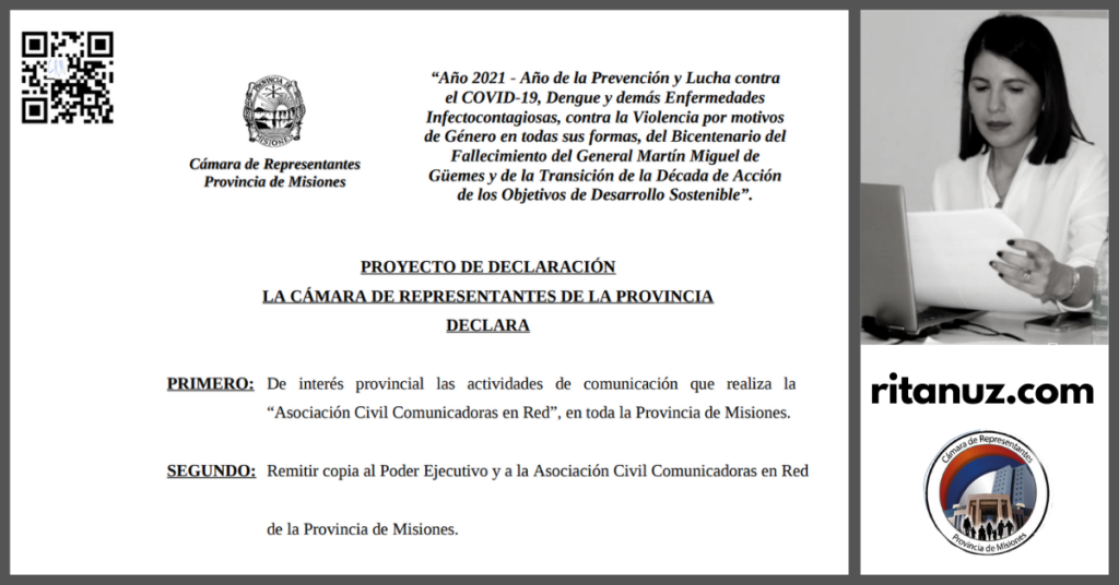 Declaración de Interés Provincial "Asociación Civil Comunicadoras en Red"